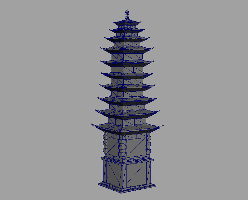 老旧的寺庙古塔建筑3d模型插图2