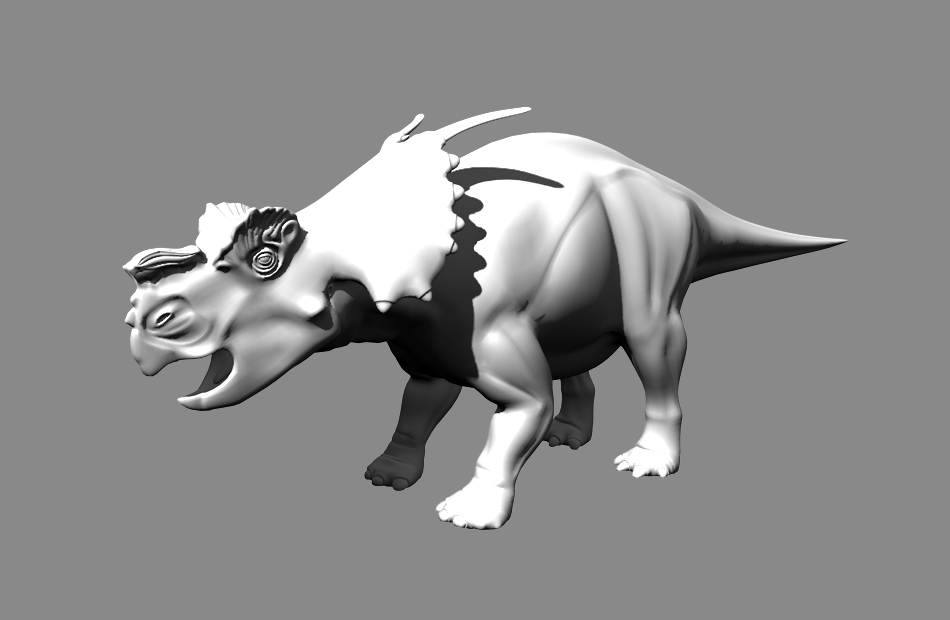 河神龙Achelousaurus写实C4D动物模型插图1