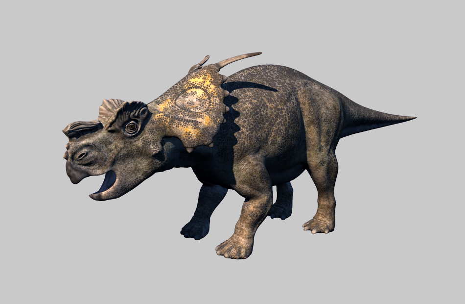 河神龙Achelousaurus写实C4D动物模型插图