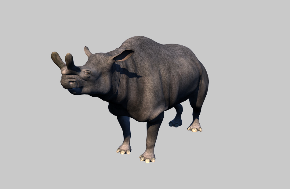 王雷兽（学名Brontotherium）恐龙C4D动物模型插图