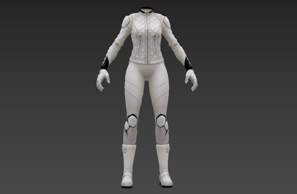 堡垒之夜-白色女赛车手服装3d模型下载插图