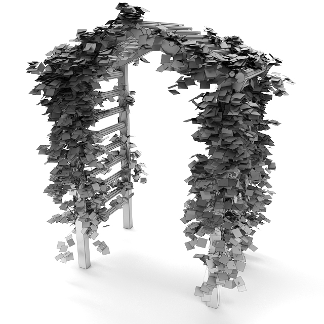 花架上的常春藤乔木植物3d模型插图2