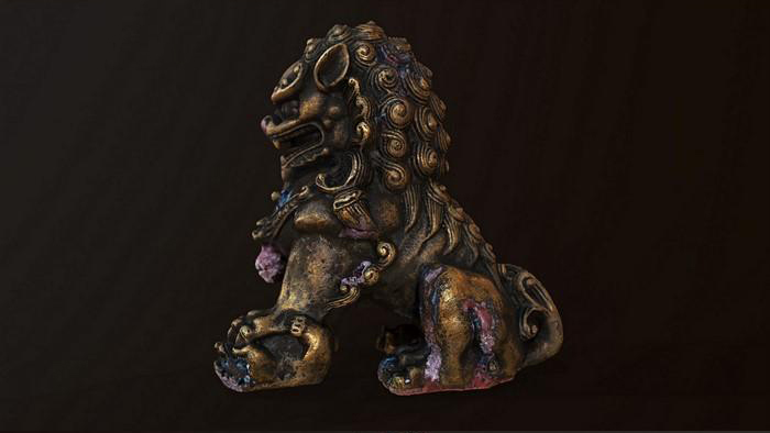 精品铜狮子雕像装饰摆件OBJ模型+max+fbx模型插图2