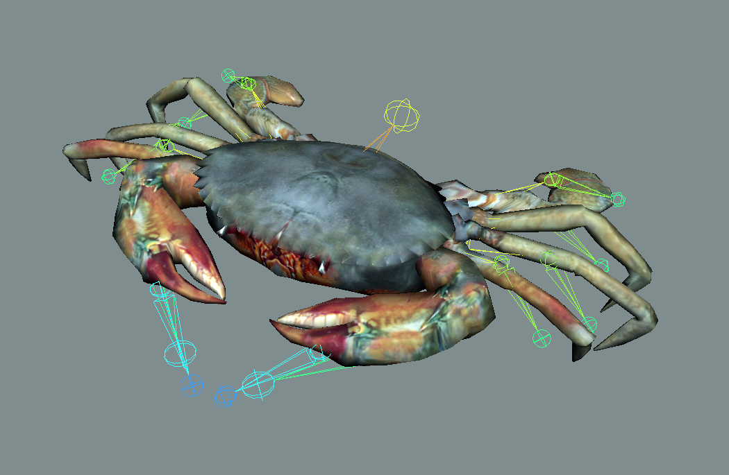 螃蟹maya绑定模型 有动画 四边形布线插图