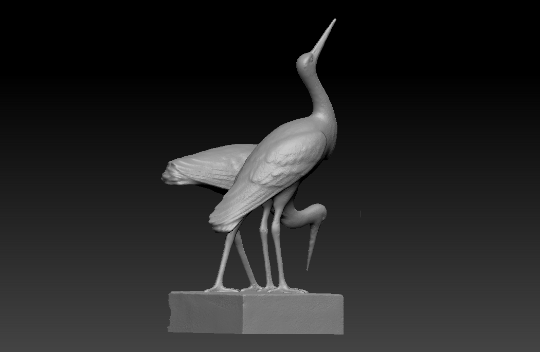 两只白鹤雕像OBJ超写实模型插图3