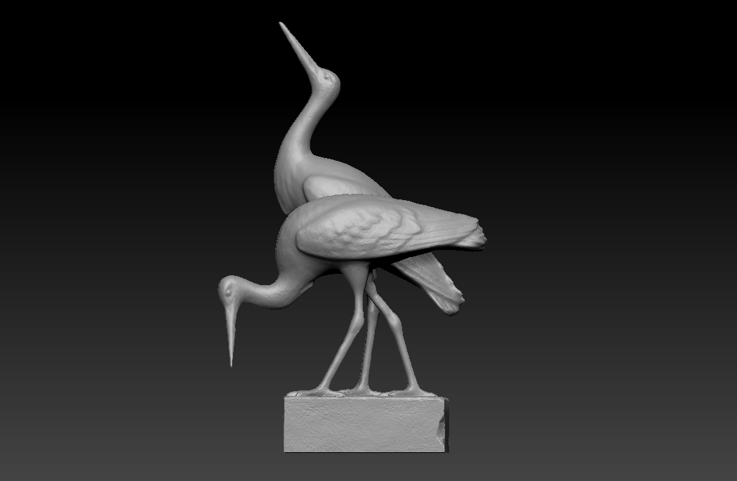 两只白鹤雕像OBJ超写实模型插图