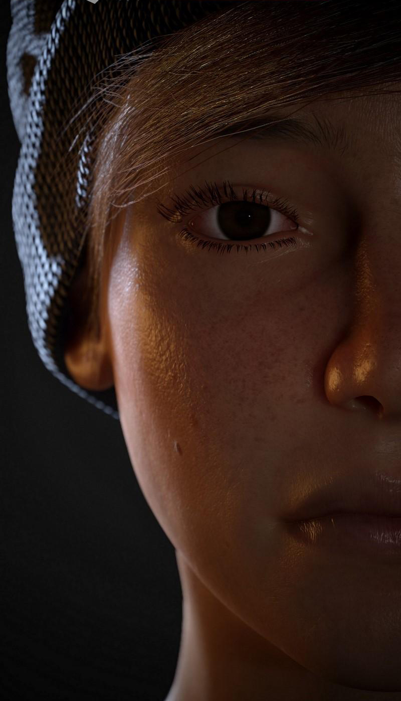 超写实女孩头部脸部皮肤纹理细节模型插图3