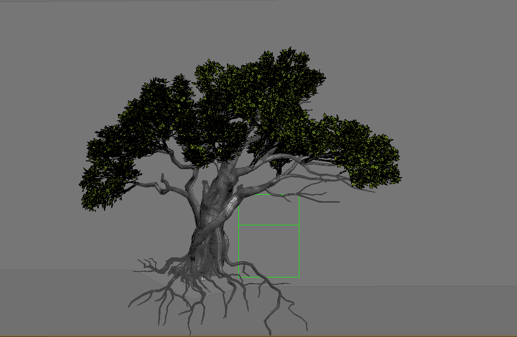 树根繁茂的古树绿叶枯树新叶老树3d游戏模型插图