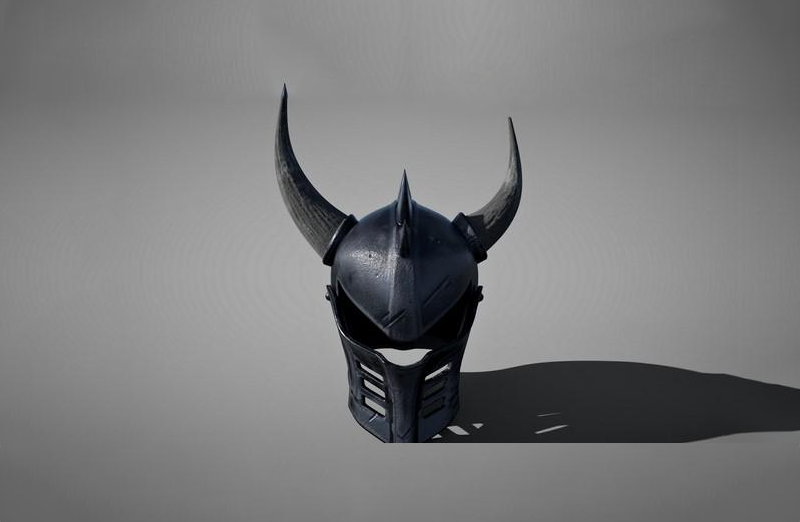 黑暗幻想头盔中世纪骑士面具头盔模型插图