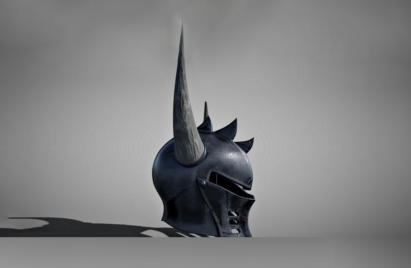 黑暗幻想头盔中世纪骑士面具头盔模型插图1