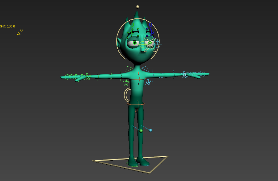绿色外星人外星生物角色绑定人物模型插图