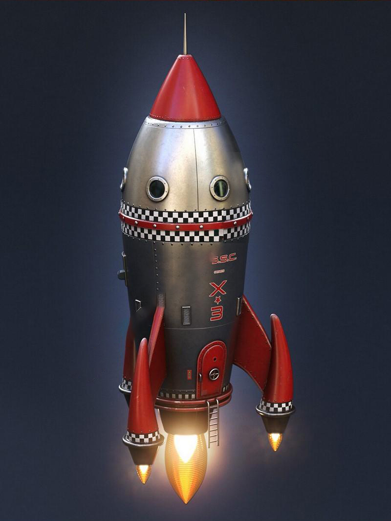 太空卫星火箭发射3d模型插图1