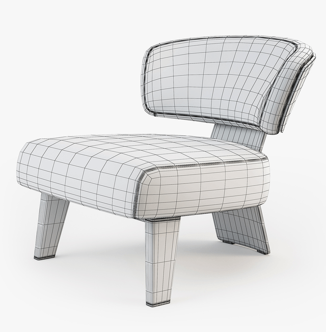 休闲扶手椅橙色儿童沙发椅家具3d模型插图3