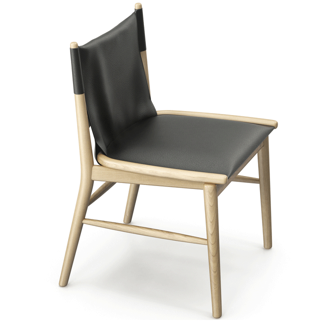 木质结构皮椅子圆形餐桌组合3d模型插图2