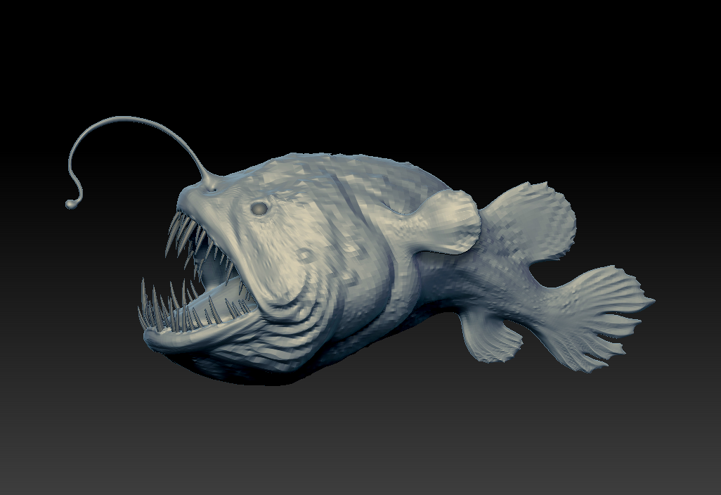 凶猛的深海鱼史前大型鱼灯笼鱼写实3d模型插图1