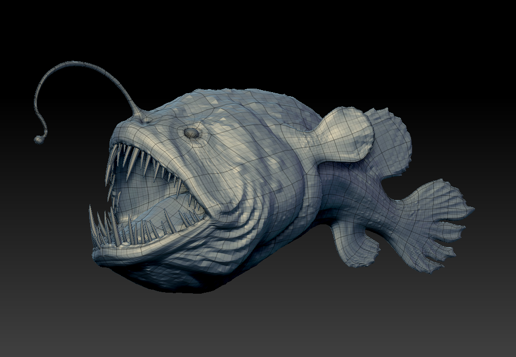 凶猛的深海鱼史前大型鱼灯笼鱼写实3d模型插图2