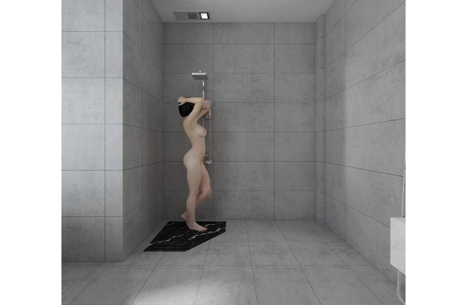 酒店浴室卫生间浴缸洗澡人物场景模型插图1
