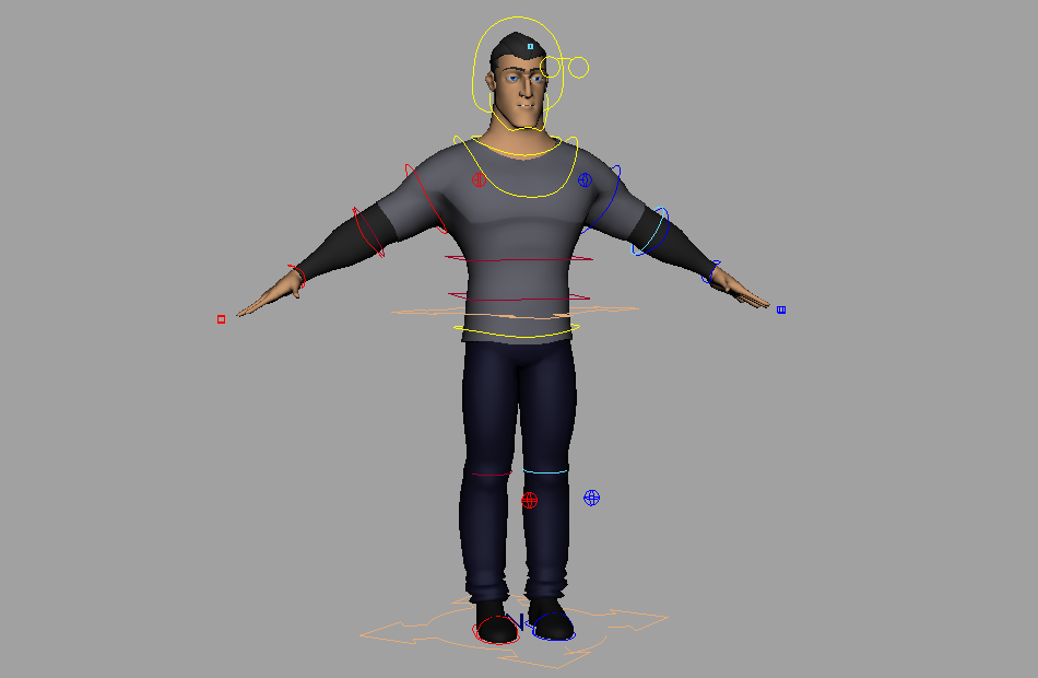 超人Superman卡通角色maya绑定模型下载插图