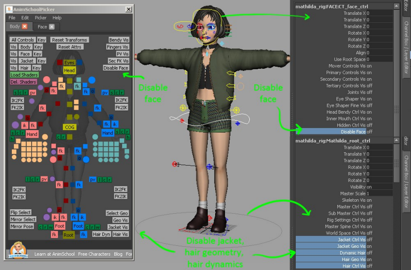 杀手不太冷小女孩Mathilda角色maya绑定模型下载插图1