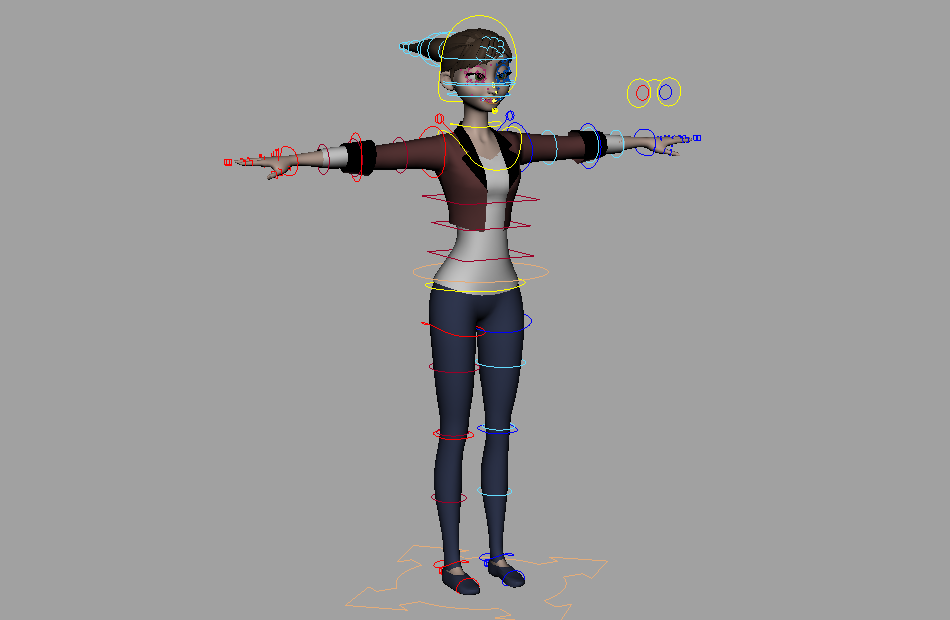 Jill_rig的女性maya绑定角色，很棒的绑定插图