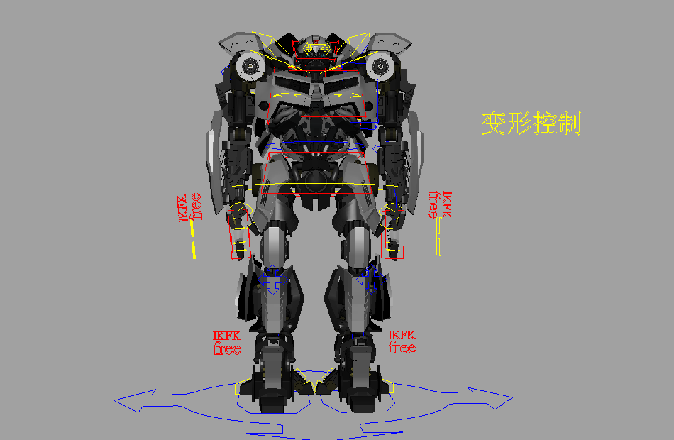 变形金刚-大黄蜂汽车人变形动画动作maya绑定模型插图