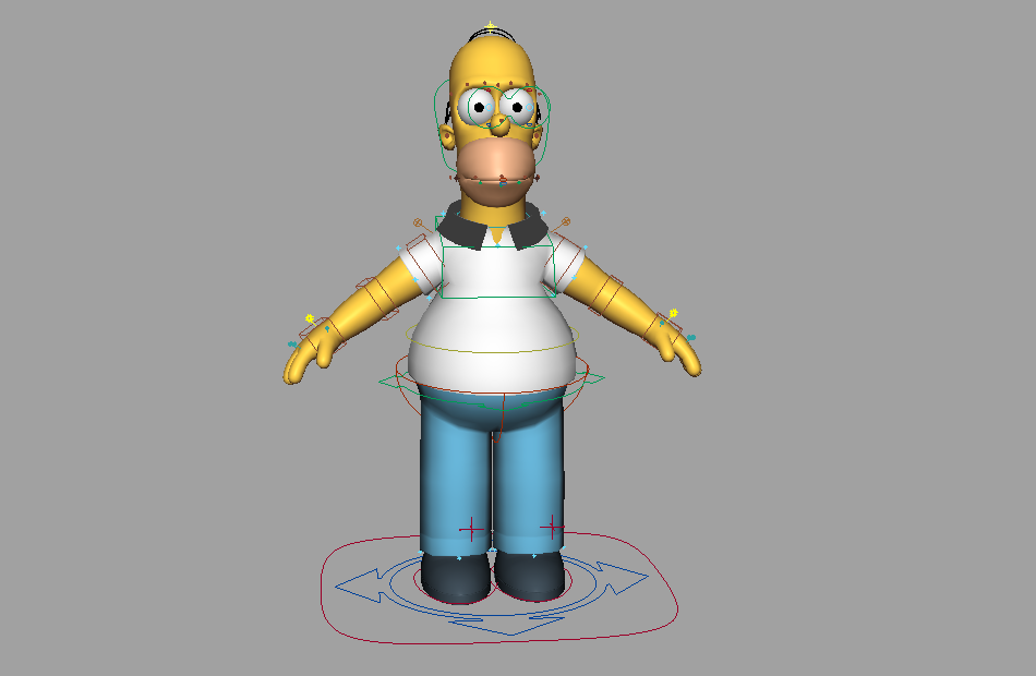 辛普森Simpson绑定角色，maya绑定模型下载插图