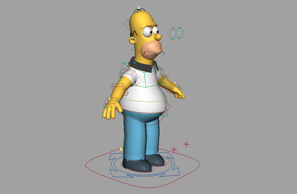 辛普森Simpson绑定角色，maya绑定模型下载插图1