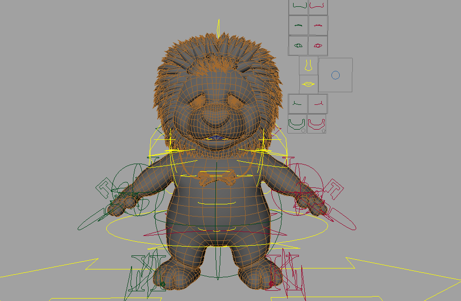 松狮狮子 lion_ik_setupFN动画角色maya绑定模型插图3