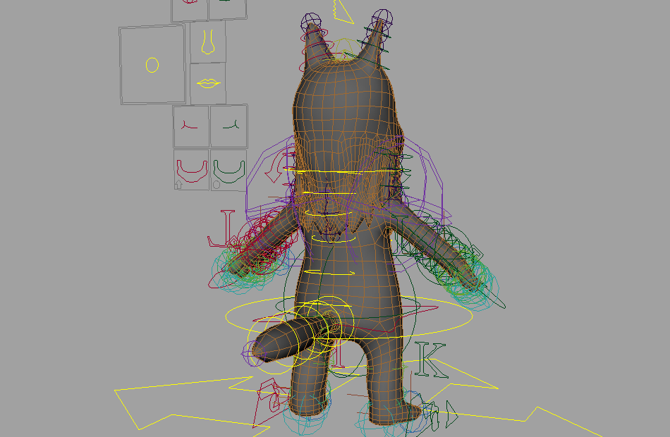 卡通灰狼maya绑定动画角色模型下载插图2