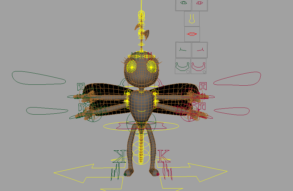 蜻蜓dragonfly_ik_setup动画角色maya绑定模型插图2