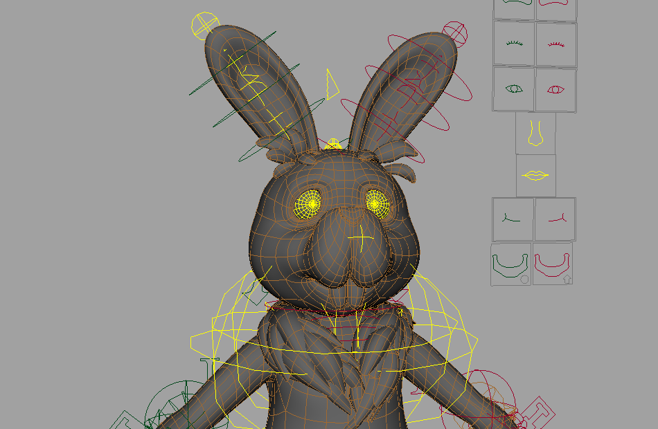 大门牙兔子rabbit_ik_setup动画角色maya绑定模型下载插图3