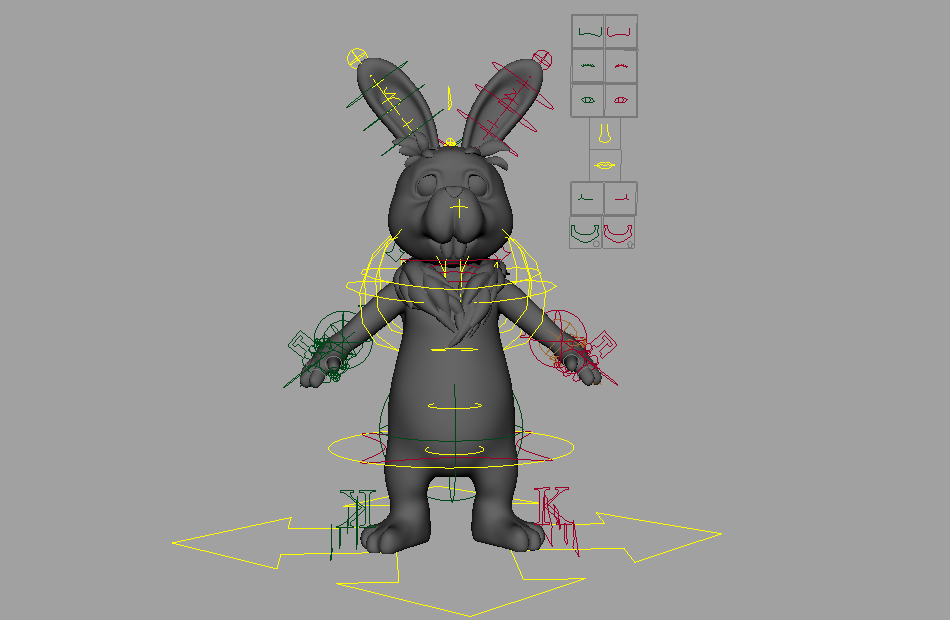 大门牙兔子rabbit_ik_setup动画角色maya绑定模型下载插图