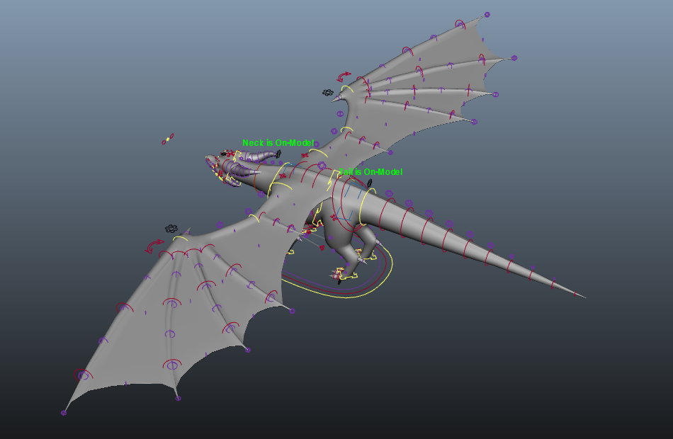 卡通恐龙arcTheDragon_v1.2绑定动画maya模型 带7套颜色贴图插图3