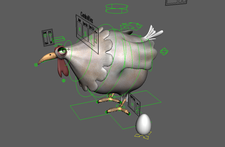 下蛋的母鸡Chickan_Rig_V1.2maya绑定动作模型下载插图1