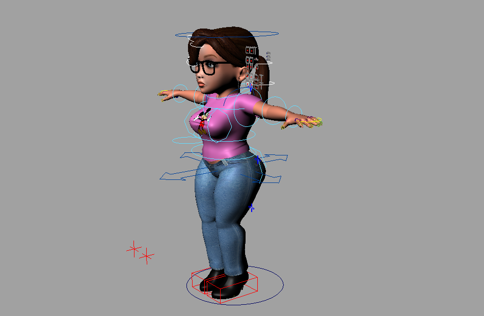 卡通胖女人Alice Source动画角色maya绑定模型下载插图1