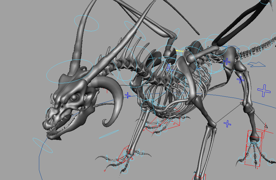 飞龙骨架dragon_rig_v2 maya绑定模型下载插图1