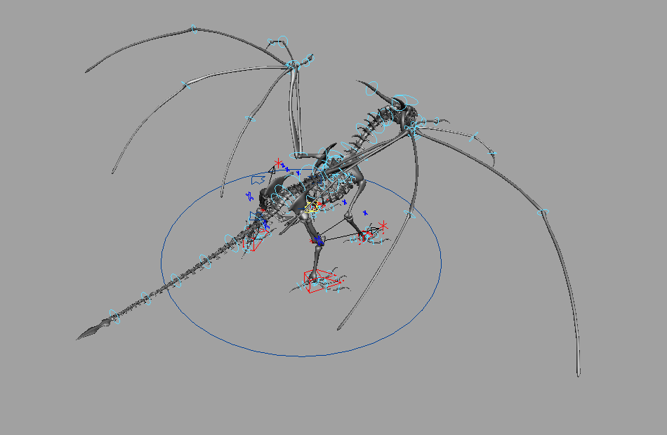 飞龙骨架dragon_rig_v2 maya绑定模型下载插图3