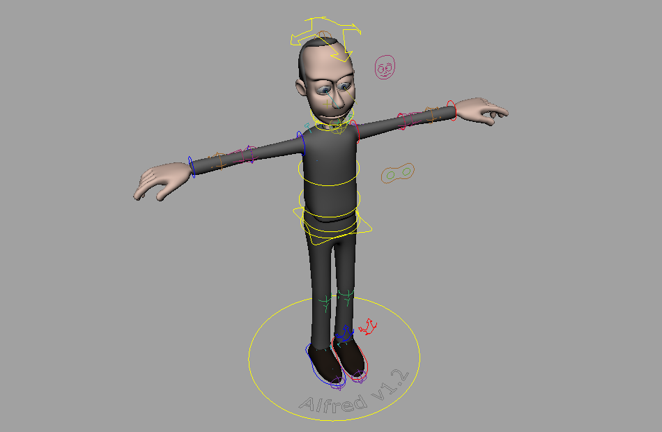 动画师必备经典绑定角色Alfred_v1Maya模型下载插图1