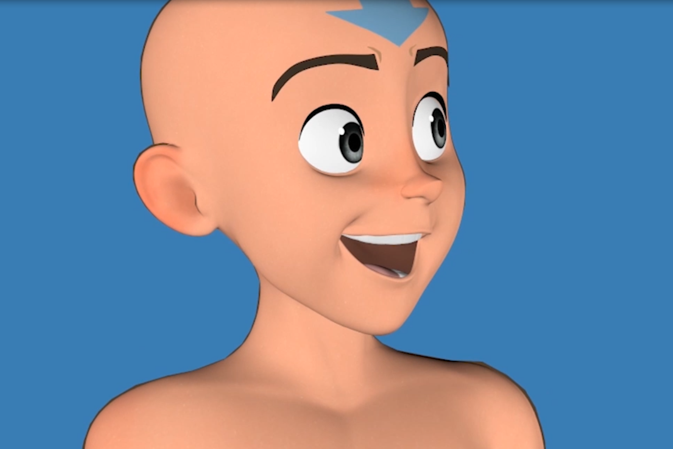降世神通Aang - Avatar卡通和尚动画角色maya绑定模型下载插图2