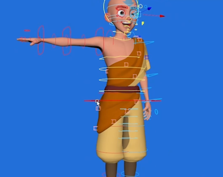 降世神通Aang - Avatar卡通和尚动画角色maya绑定模型下载插图5