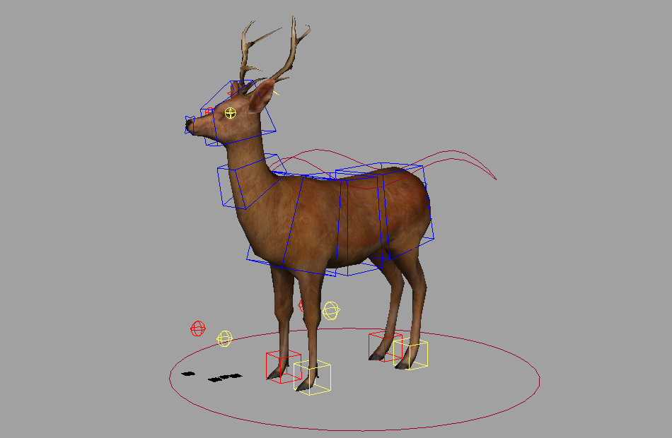 写实鹿deerSetup动物角色maya绑定模型下载插图