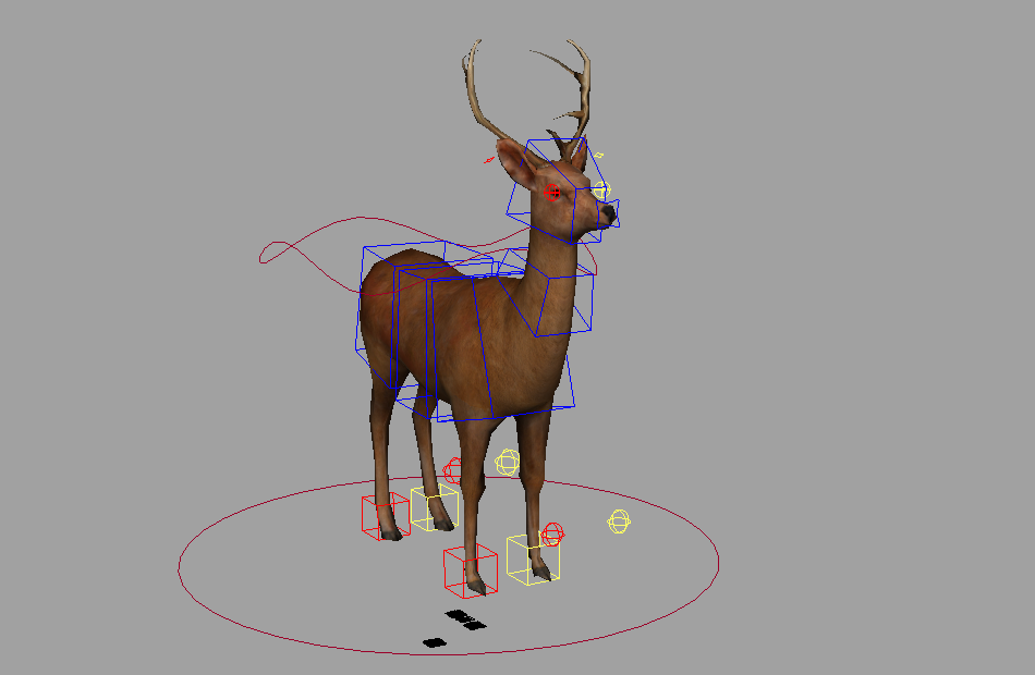 写实鹿deerSetup动物角色maya绑定模型下载插图1