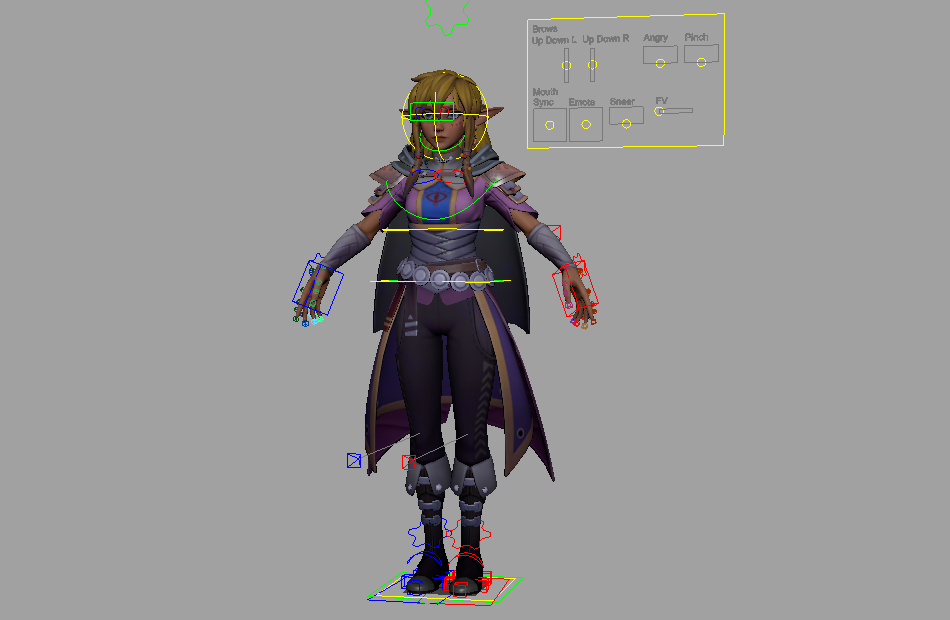 塞尔达传说Zelda女精灵maya绑定模型下载插图