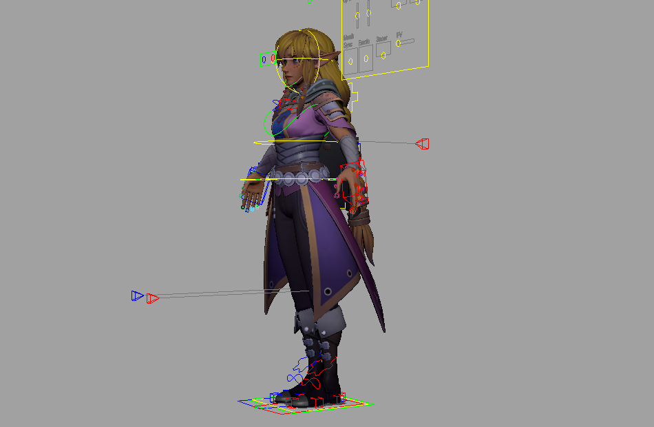 塞尔达传说Zelda女精灵maya绑定模型下载插图1