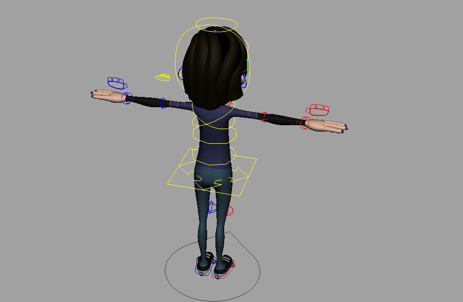 大眼睛卡通小女孩ElevenRig_RC1动画角色maya绑定模型下载插图2