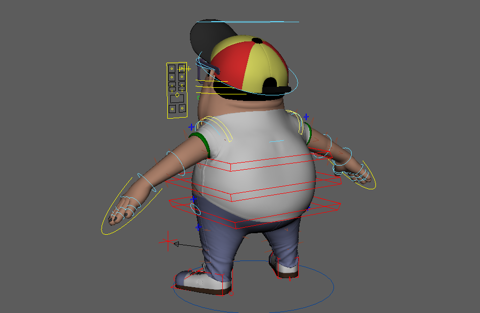 大肚子胖子chubby卡通角色maya绑定模型下载插图1