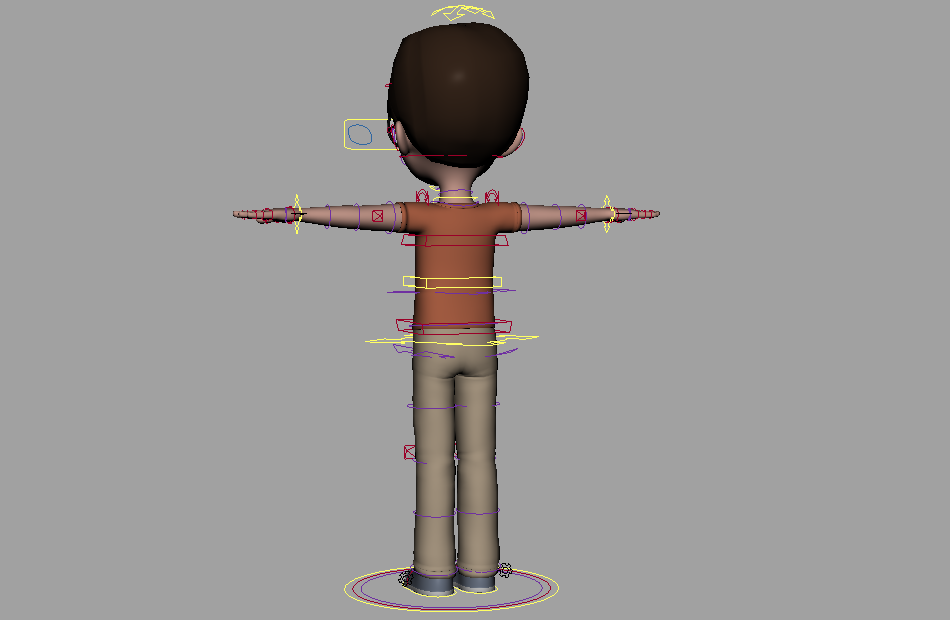 黑镜框可爱小男孩kyleMod2012动画角色maya绑定模型插图2