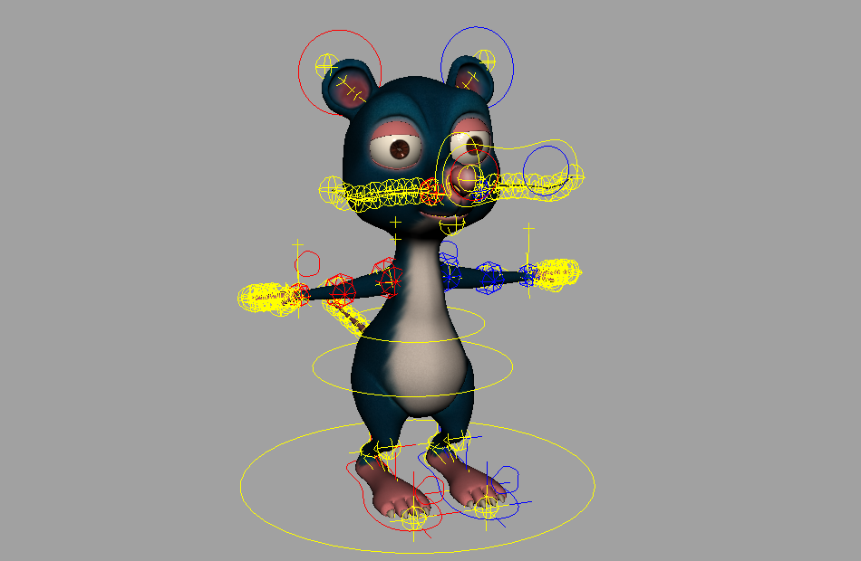 可爱的卡通老鼠laoshu_Project动画角色maya绑定模型插图