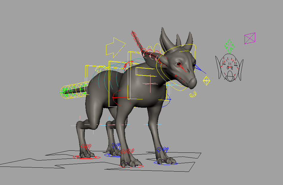 怪物角色动作maya绑定模型，绑定非常棒插图1