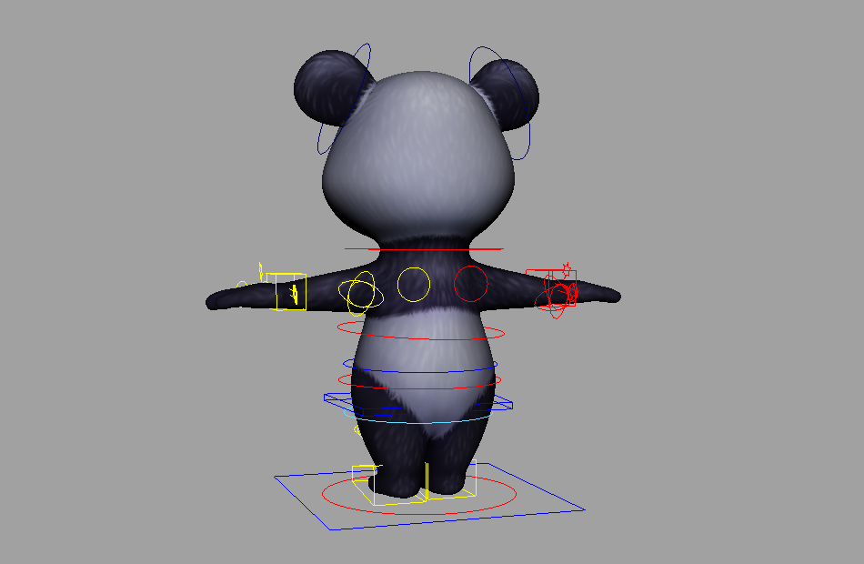 中国卡通熊猫panda角色绑定maya模型下载插图1